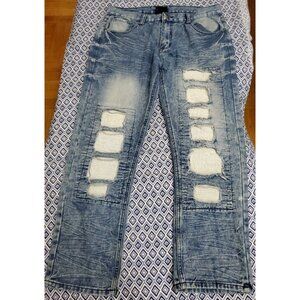 Red Ape Distressed Men's Denim Jeans Size 36 Y2K Vintage